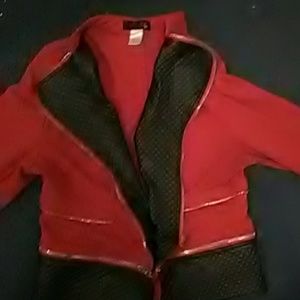 Cotton and leather jacket